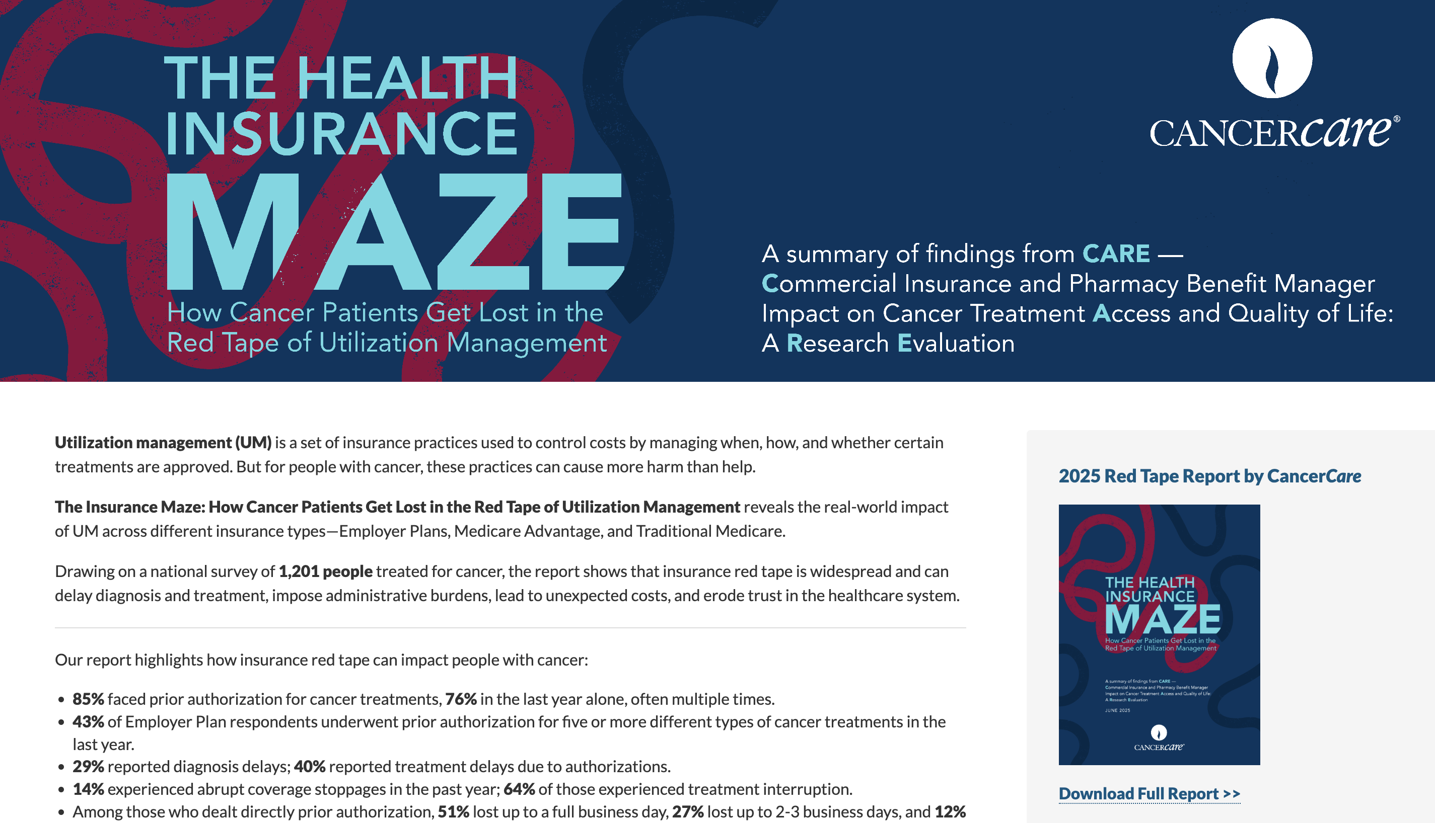 Red Tape Report Cancer Care